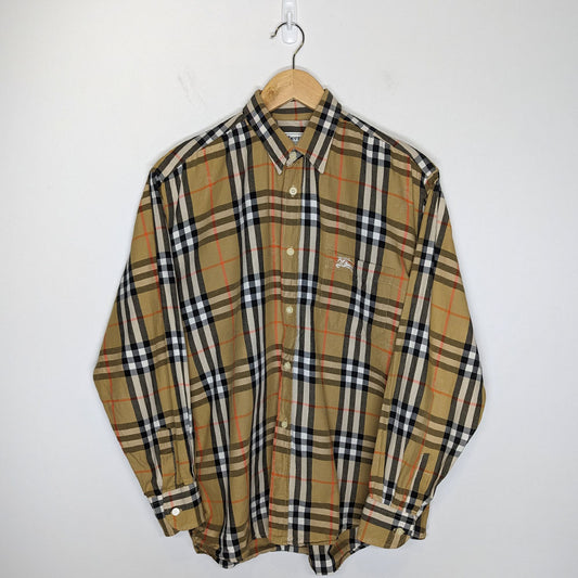 Burberry: 90s Check print Longsleeve Shirt (M)