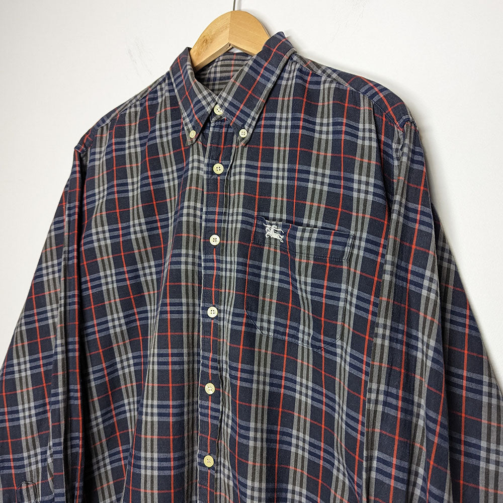 Burberry: 90s Blue Check Longsleeve Shirt (L)