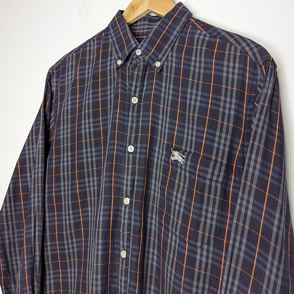 Burberry: 90s Blue Check Longsleeve Shirt (M)