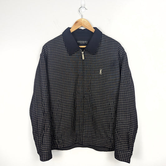 YSL: Vintage Checked Harrington Jacket (L)