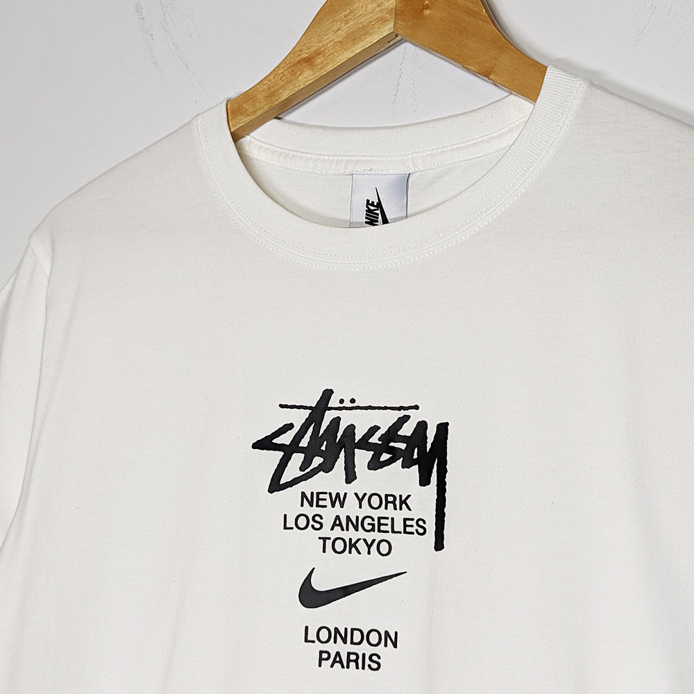 Stussy x Nike Men's T-Shirt "White"  M